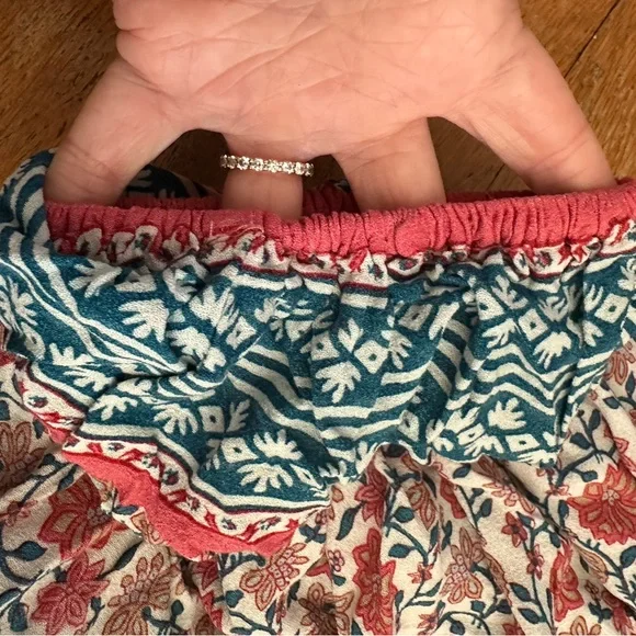 Rachel Zoe bohemian boho floral flowy peasant blouse size M - Picture 9 of 12